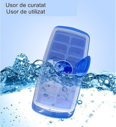 Alista Home Formă Pentru Cuburi de Gheață Plastică cu Capac Albastră 125158