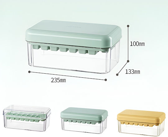 Alista Home Formă Pentru Cuburi de Gheață Cub Plastică cu Capac Verde 126712