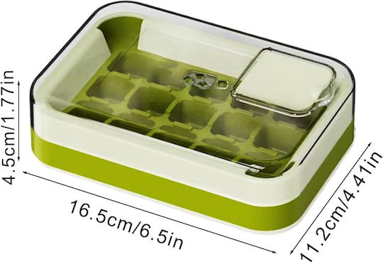 Alista Home Formă Pentru Cuburi de Gheață Cub Plastică cu Capac Verde 136502