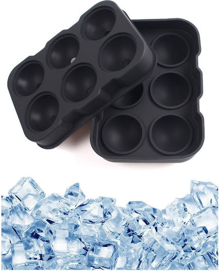 Alista Home Formă Pentru Cuburi De Gheață Rotundă Din Silicon Negru 132569