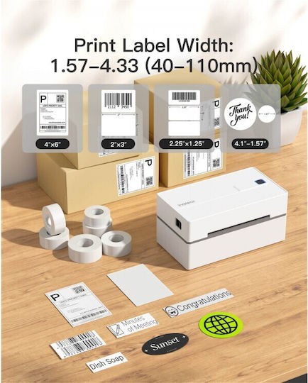 Inateck PR40 Thermal Label Printer 40-110mm Bluetooth USB