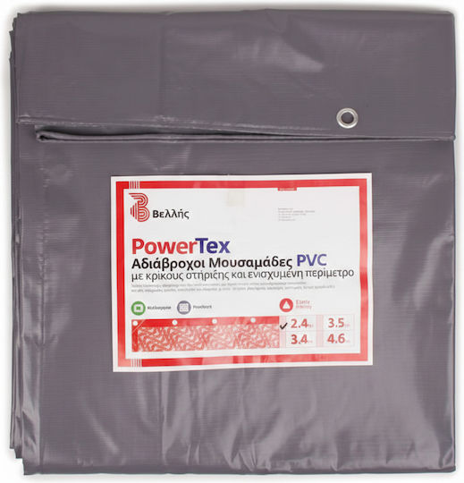 Vellis Waterproof Tarpaulin 360gr/m² 6x4m. Heavy Duty Gray