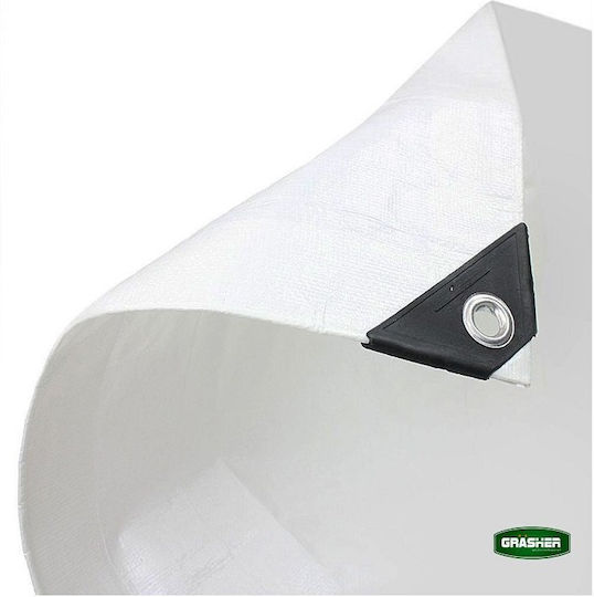Grasher Αδιάβροχος Μουσαμάς 120gr/m² 6x12μ. Ελαφρού Τύπου Λευκός