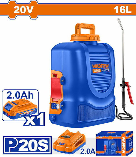 Wadfow Pulverizator cu rucsac 20V cu Baterie 2Ah cu Capacitate 16lt 5bar