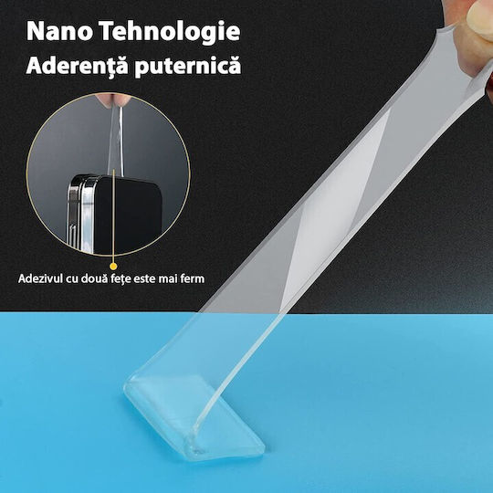 Bandă Dublă Adezivă Alista Home Transparentă Impermeabilă Reutilizabilă Tehnologie Nano 30mm X 1mm X 2m Fără Reziduuri