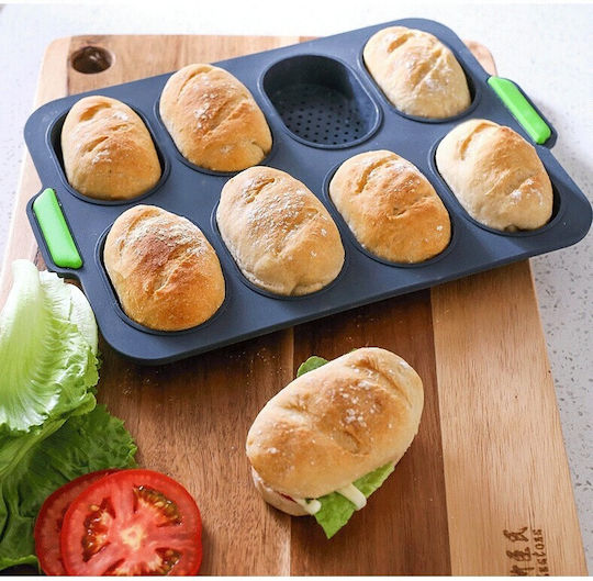 Alista Home Bakeware Tin for Bread Made of Silicone 8 Sockets 34.5x23.8x2.5cm