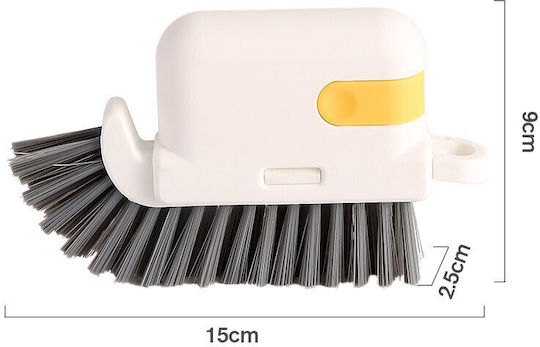 Perie De Curățare Multifuncțională 3 În 1 Alista Home Pentru Bucătărie Vase Geamuri Cap Detasabil 9x15x2,5 Cm Galbenă