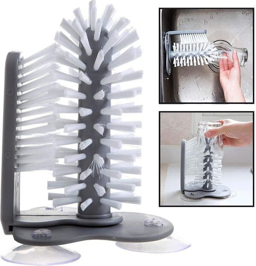 Perie Curățare Sticlă Alista Home Plastic cu Ventuză 17,5 X 14 Cm Gri