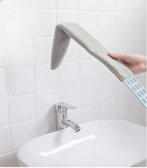 Perie Curățare Praful Alista Home Model Slim Zone Dificil de Acces Mâner Extensibil Lavetă Microfibră Inclusă Ușor de Curățat Albastru Gri
