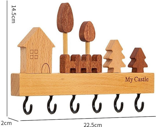 Alista Home Kleidothiki De Perete Din Lemn 14.5x2x22.5cm