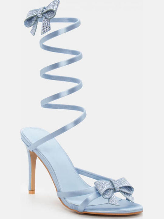 Damen Sandalen mit Strass Hellblaue