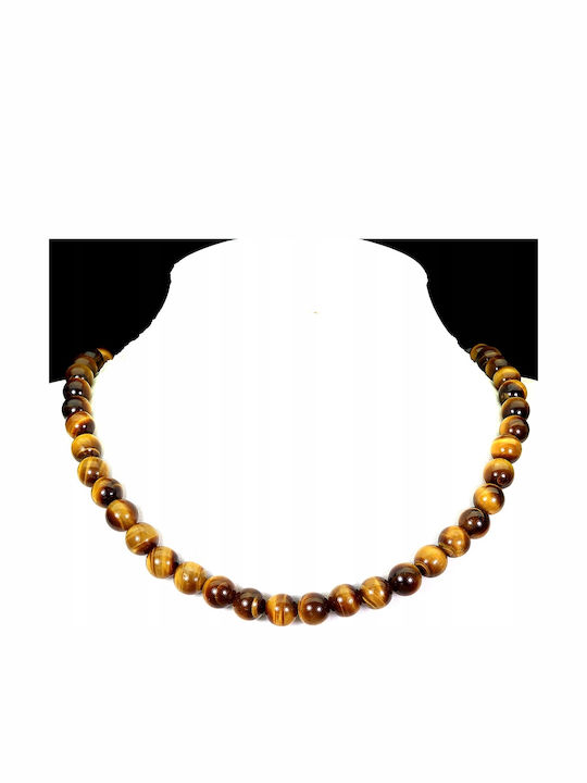 925 Stunning Silver Necklace Natural Tiger's Eye Stones