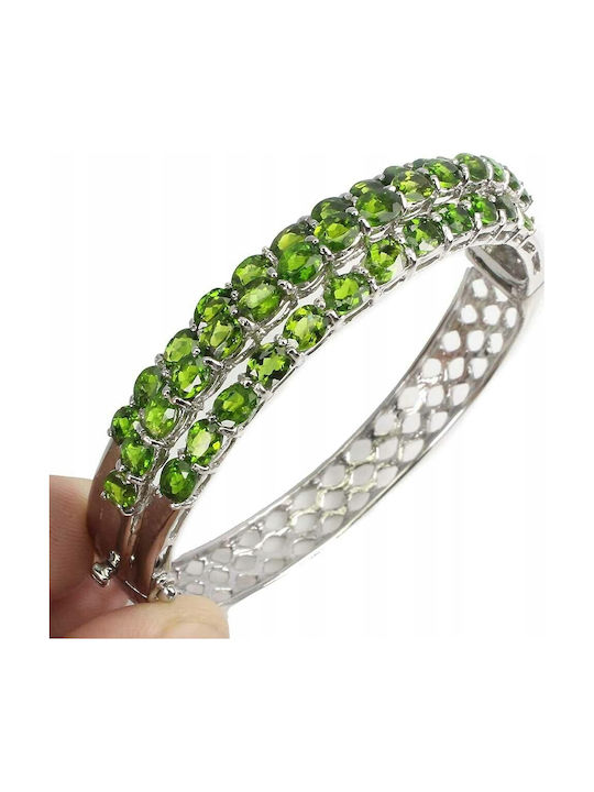 Silver Bracelet Chrome Diopside Certificate