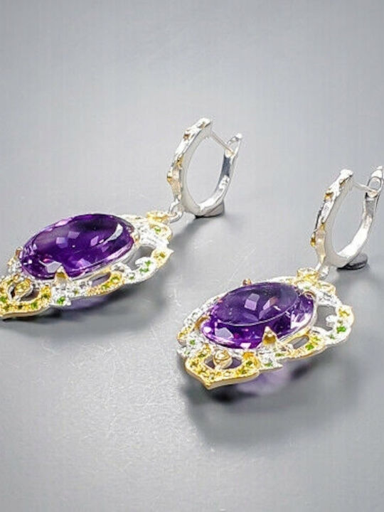 Artistic Amethyst Earrings 30.50ct Certificate