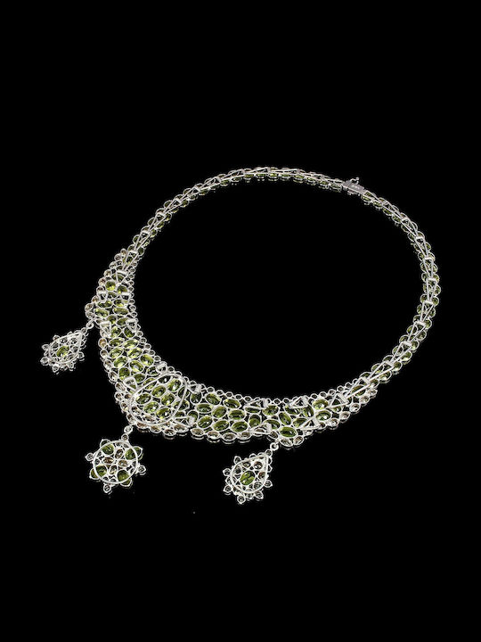 Colier 925 Peridot Zircon Topaz Certificat
