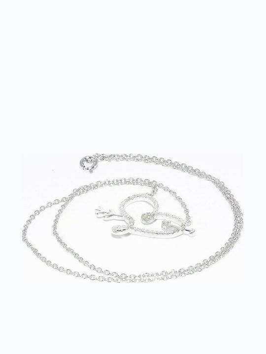 Silver Necklace Diamonds 0.05ct
