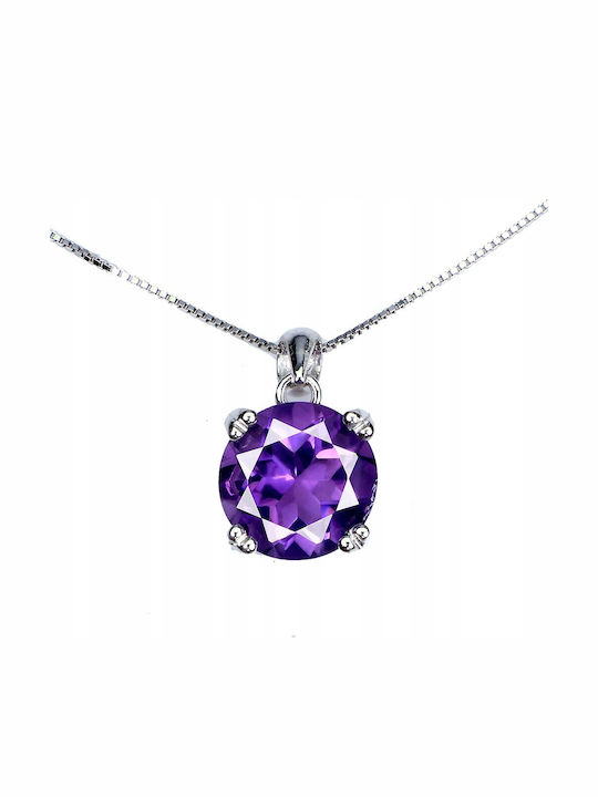 Silver Delicate 925 Beautiful Natural Amethyst Necklace