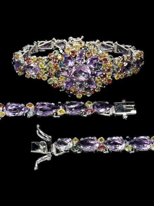 925 Amethyst Sapphire Bracelet Certificate