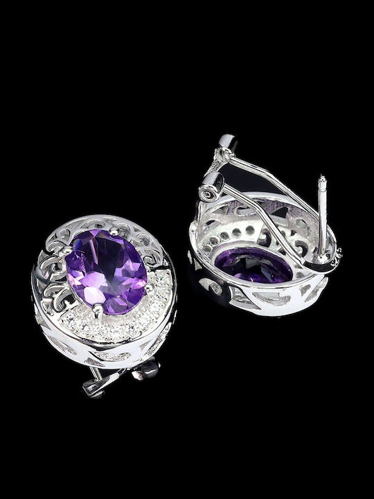 Delicate Beautiful Natural Amethyst Zircon Earrings 4