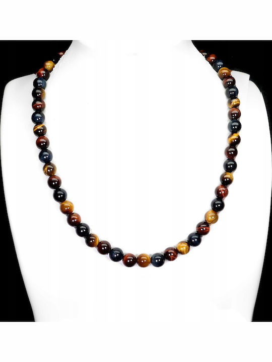 Stunning 925 Silver Necklace Natural Tiger's Eye Stones