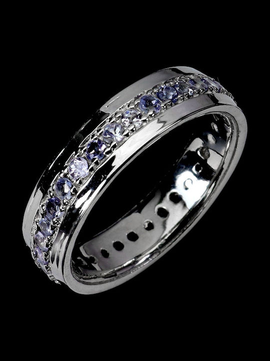 925 Elegant Delicate Ring Natural Tanzanites Silver Size 13