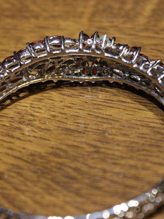 Silver Bracelet Natural Garnets Sapphires Songea Emeralds 925