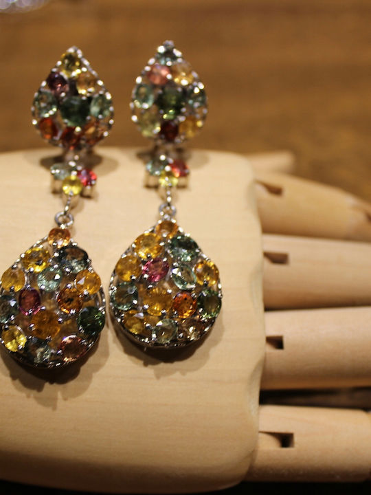 Long Sapphire Earrings Fancy Certificate