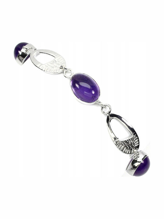 Silver Bracelet Natural Amethysts 2 Silver Bracelet Natural Amethysts 2