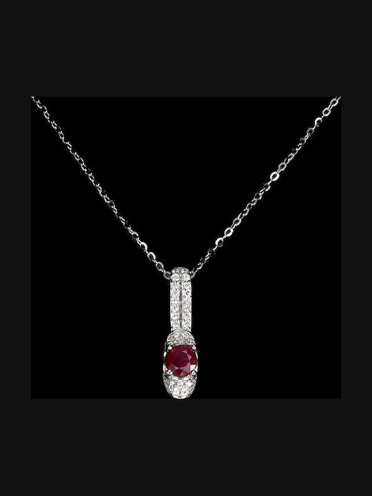 Delicate Beautiful Necklace Natural Ruby Zircon 925