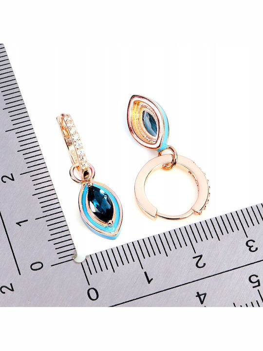Delicate Silver Enamel Earrings Natural London Blue Topaz Zircon 5