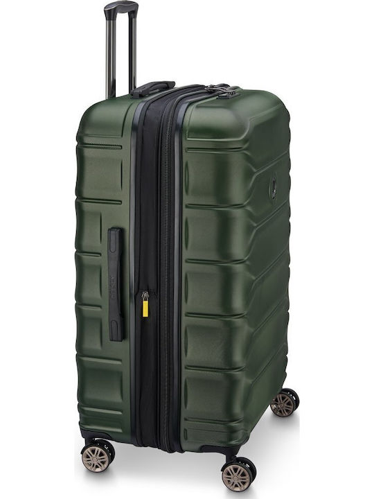 Delsey Meteor Large Hard Olive Suitcase With 4 Wheels Height 78cm