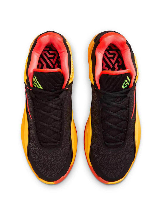 Giannis Freak 7 Fearless High Basketball Shoes Black Laser Orange Volt Bright Crimson
