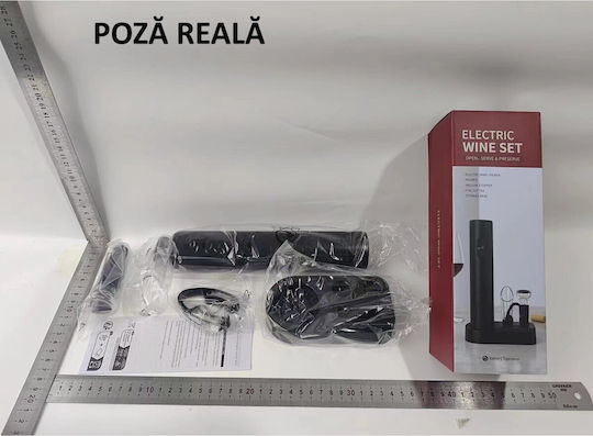 Set De 5 Piese Tirbușon Electric Deschizător Electric Cu Baterie Multifuncțional 23x14cm Negru