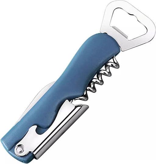 Tirbușon De Plută 4 În 1 Alista Home Deschizător Multifuncțional De Sticle Oțel Inoxidabil Mâner Antiderapant 13,5 X 4 Cm Albastru