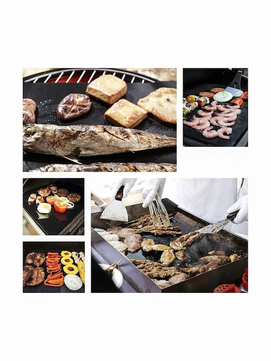 Set 4 Folii Teflonate Antiaderente Alista Home Multifuncționale Rezistente la Apă și Temperatură Înaltă Pentru Grătar Cuptor Bbq Grill 40x33 Cm Negre