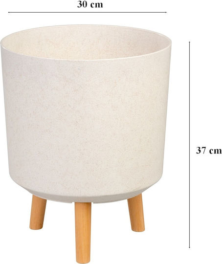 SGTT Plastic Flower Pot Whitewheat 37x37cm
