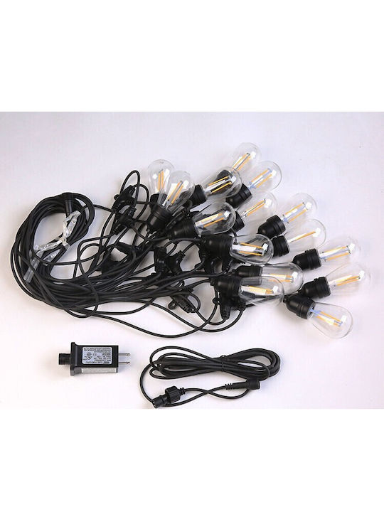 Alista Home Ghirlandă Luminoasă LED Etanșă IP44 10m cu 10 Becuri Alb Cald