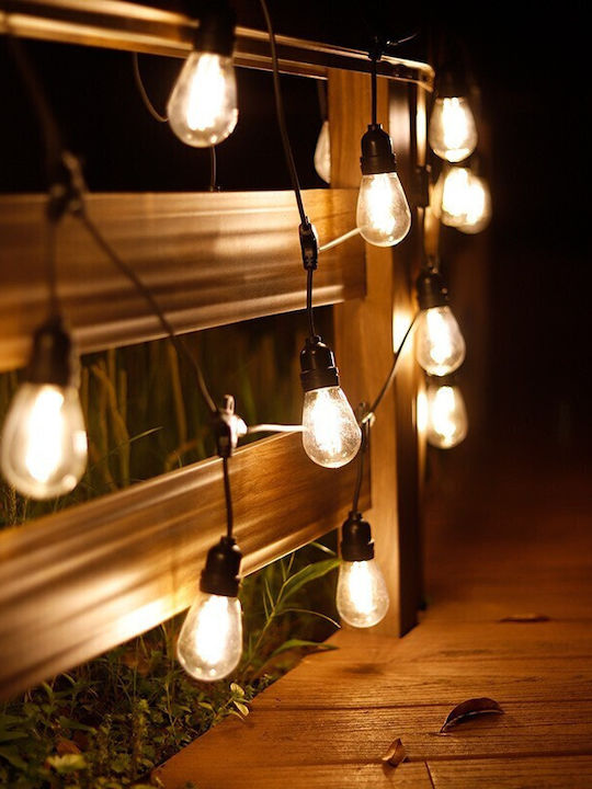 Alista Home Ghirlandă Luminoasă LED Etanșă IP44 10m cu 10 Becuri Alb Cald
