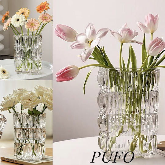 Decorative Beige Glass Vase