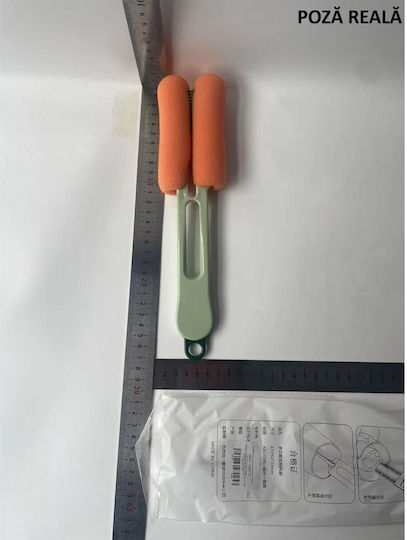 Perie Curățare Sticle Cană din Sticlă Alista Home cu Mâner Lung Burete Accesorii Curățare Paie Capace Ușor de Agățat 27.5x11.4x6cm Verde