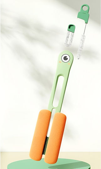 Perie Curățare Sticle Cană din Sticlă Alista Home cu Mâner Lung Burete Accesorii Curățare Paie Capace Ușor de Agățat 27.5x11.4x6cm Verde