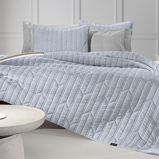 Guy Laroche Aurora Σετ Κουβερλί Ημίδιπλο Microfiber Blue 180x240cm 2τμχ