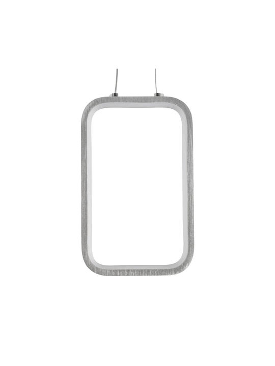 GloboStar DEROBA Висящо Осветително Тяло Сиво LED с Регулируема Бяла Светлина 16x25.5см