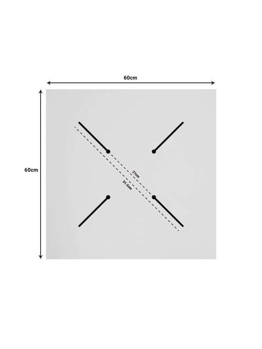 Pakketo Vergia Quadratische Tischoberfläche HPL Anthrazit 60x60cm 215-000051