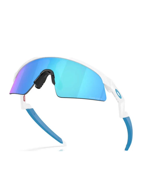 Oakley Resistor Αθλητικά Παιδικά Γυαλιά Ηλίου με Καθρέφτη Φακό Λευκά για 7-11 Ετών