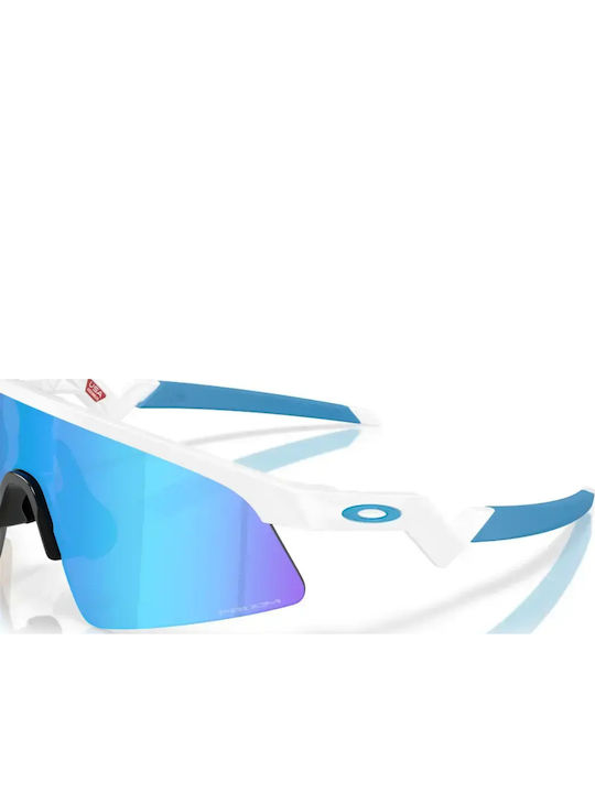 Oakley Resistor Αθλητικά Παιδικά Γυαλιά Ηλίου με Καθρέφτη Φακό Λευκά για 7-11 Ετών