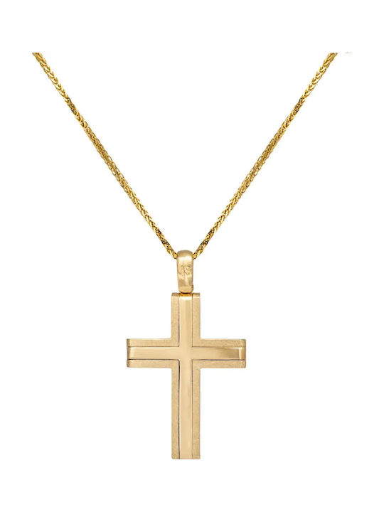 Gold Kreuz 14K Beidseitig