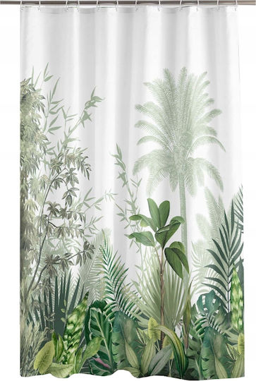 Douceur d'Intérieur L-C Vagabonde Κουρτίνα Μπάνιου Υφασμάτινη 180x200 cm Λευκή