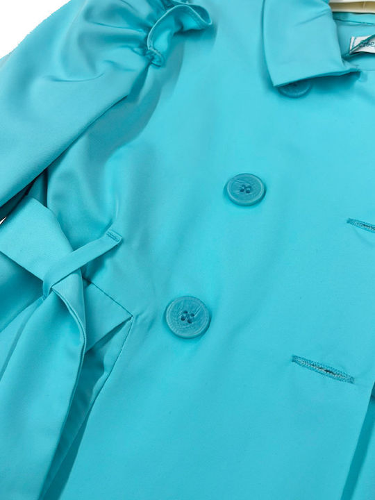 Kids Trench Coat Turquoise