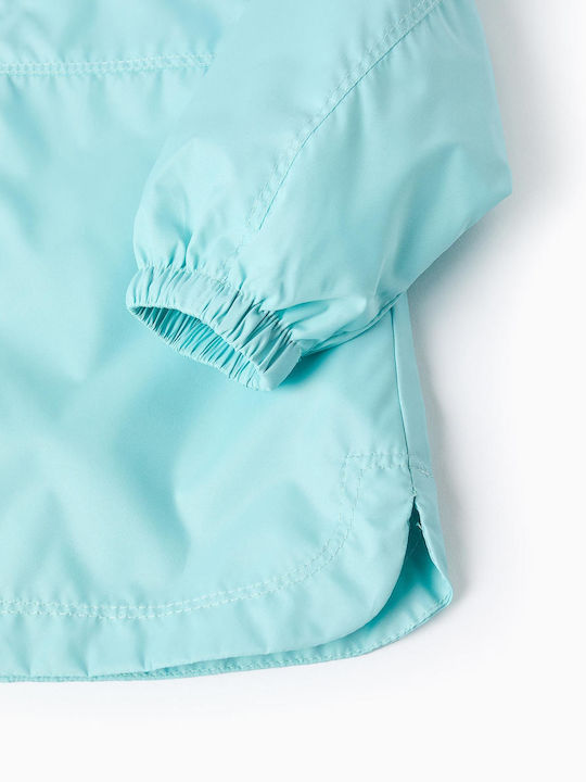 Kids Casual Windproof Coat with Hood Turquoise
